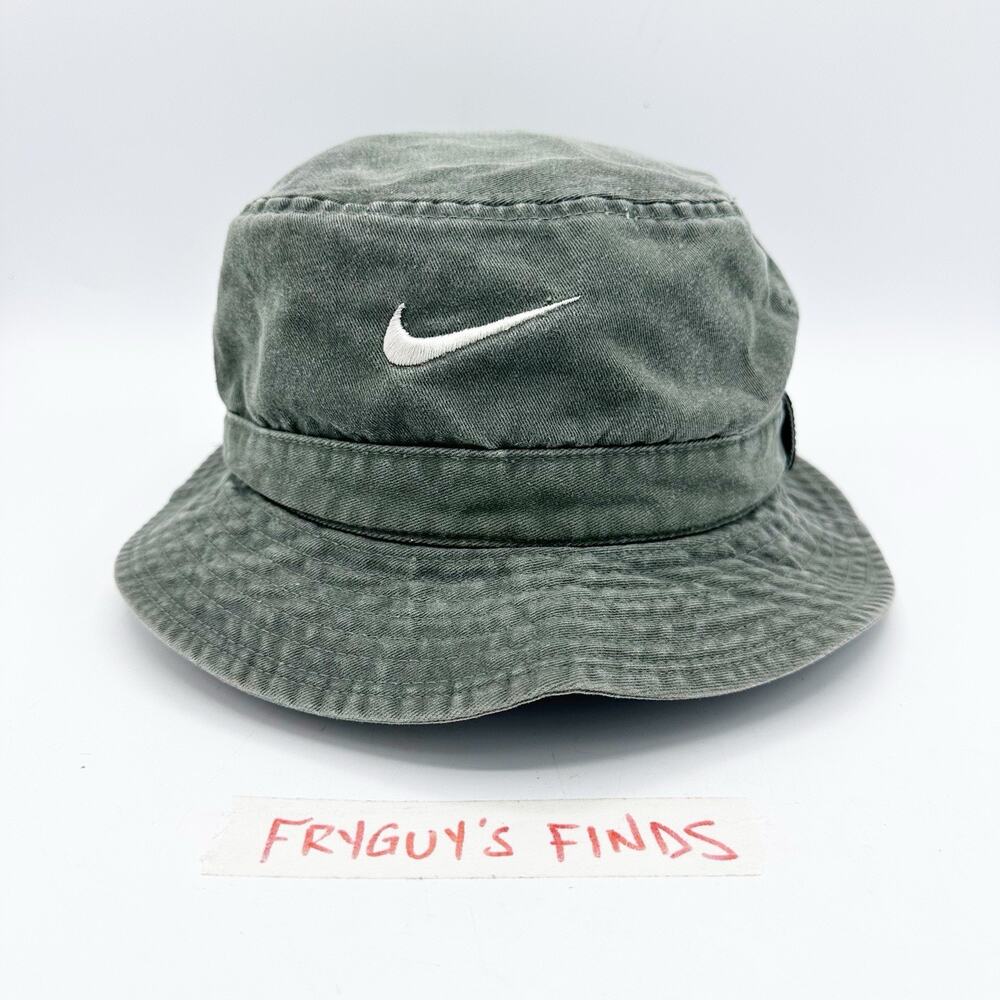 Vintage 90s Nike Crusher Swosh 18 Bucket Hat White Tag Mens Large LTD Collection